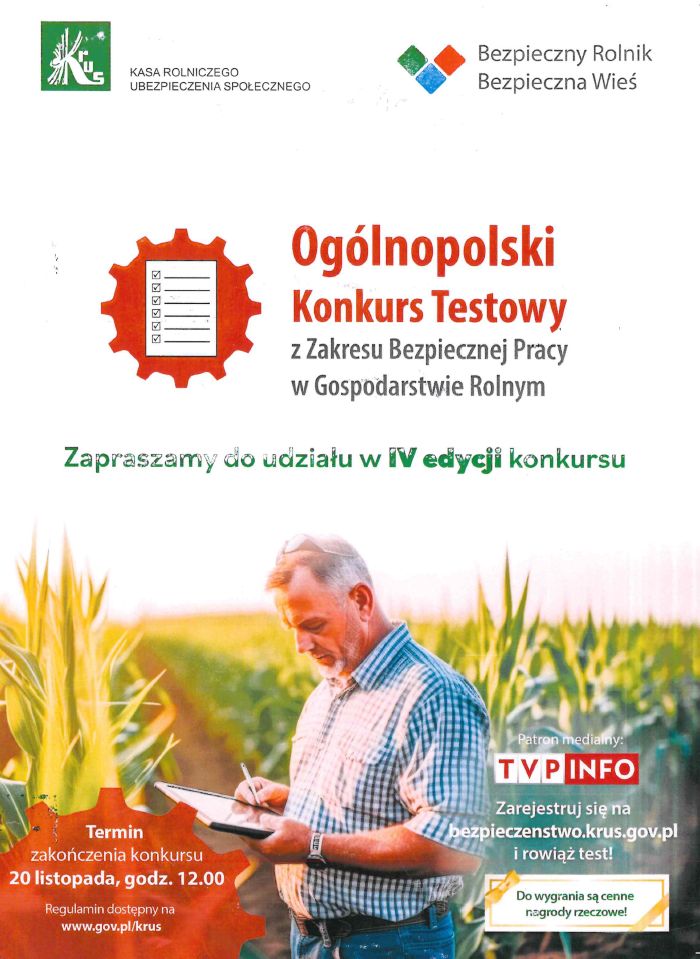 Ilustracja do informacji: Ogólnopolski Konkurs Testowy dla rolników